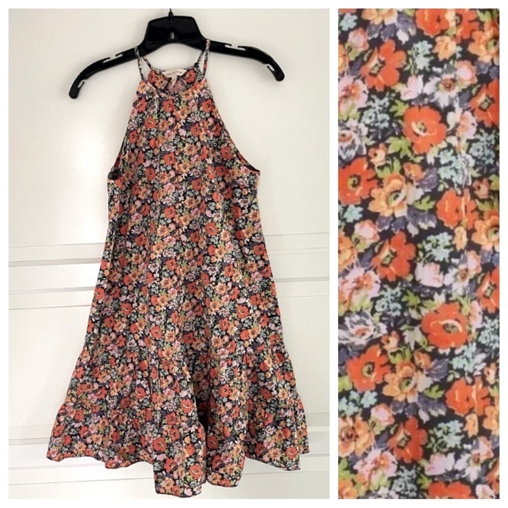 Rebecca Taylor moonlight print orange floral dress 26841